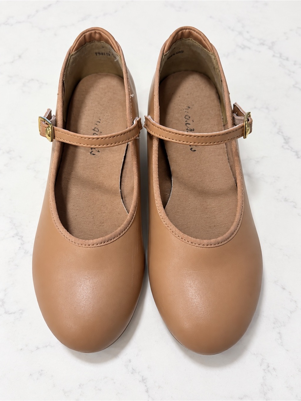 Theatricals Girls Tan Buckle Tap Dance Shoes – Size 1.5 M